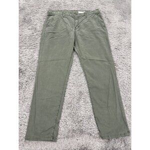 Pistola Pants Womans 32x28 Olive Green Lyocell Stretch High Rise Straight Leg